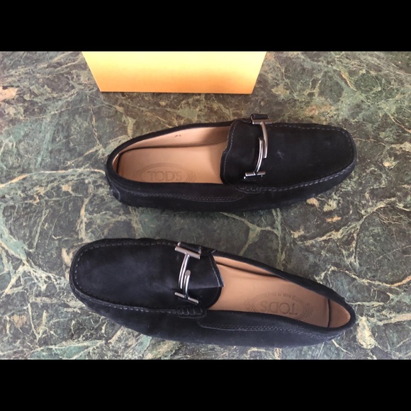 Tod’s Mens Black Suede Mocassines,S.7.5,Excellent